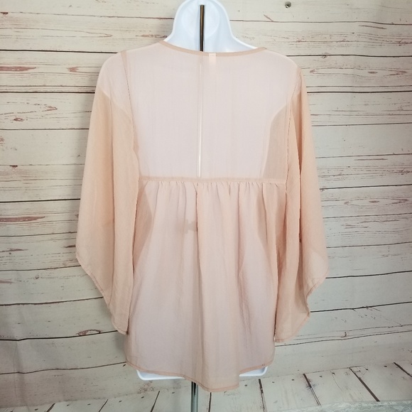 Xhilaration Women's L Batwing Semi Sheer Tunic Top - Picture 7 of 8